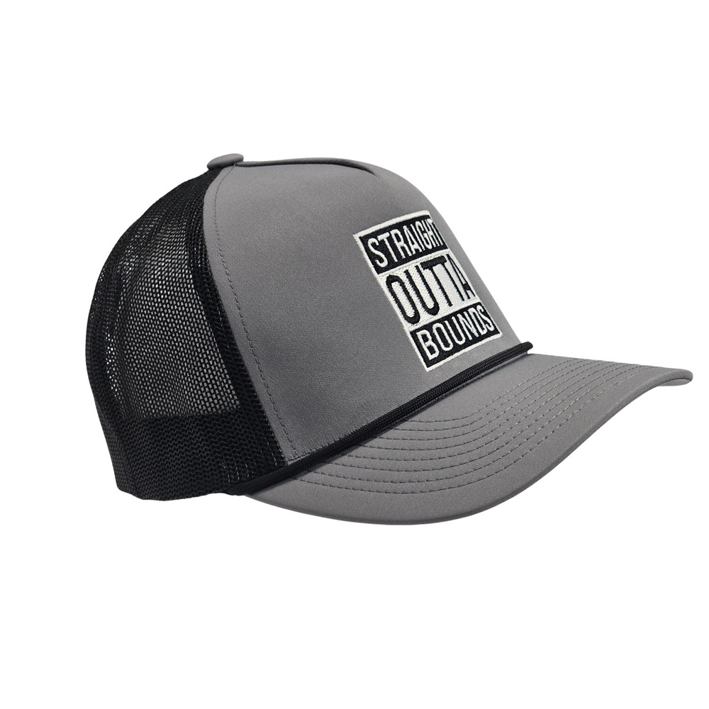 Pacific Headwear Straight Outta Bounds Trucker Hat Mens OS Gray Black Snapback